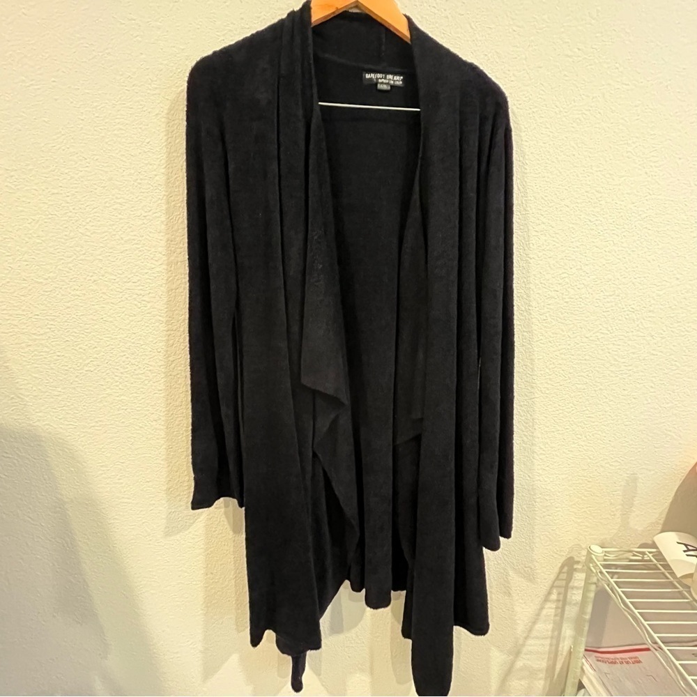 Barefoot Dreams Bamboo CozyChic lite black waterfall cardigan size large/X-Large